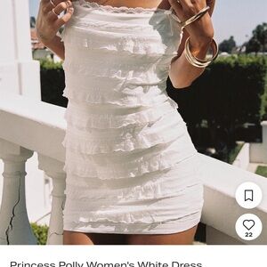 Princess Polly White Ruffle Mini Dress